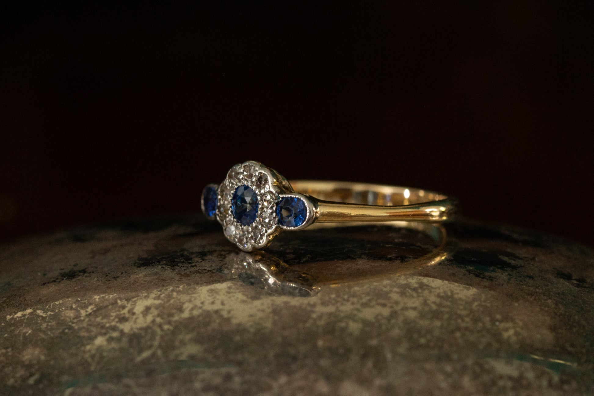 Sapphire and Diamond Dress Ring — view 3