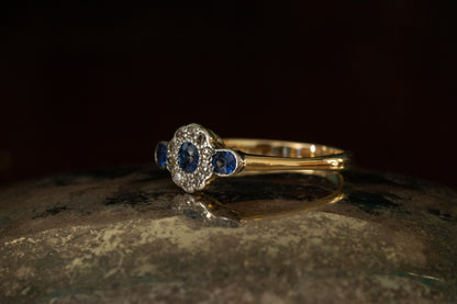 Sapphire and Diamond Dress Ring — view 3