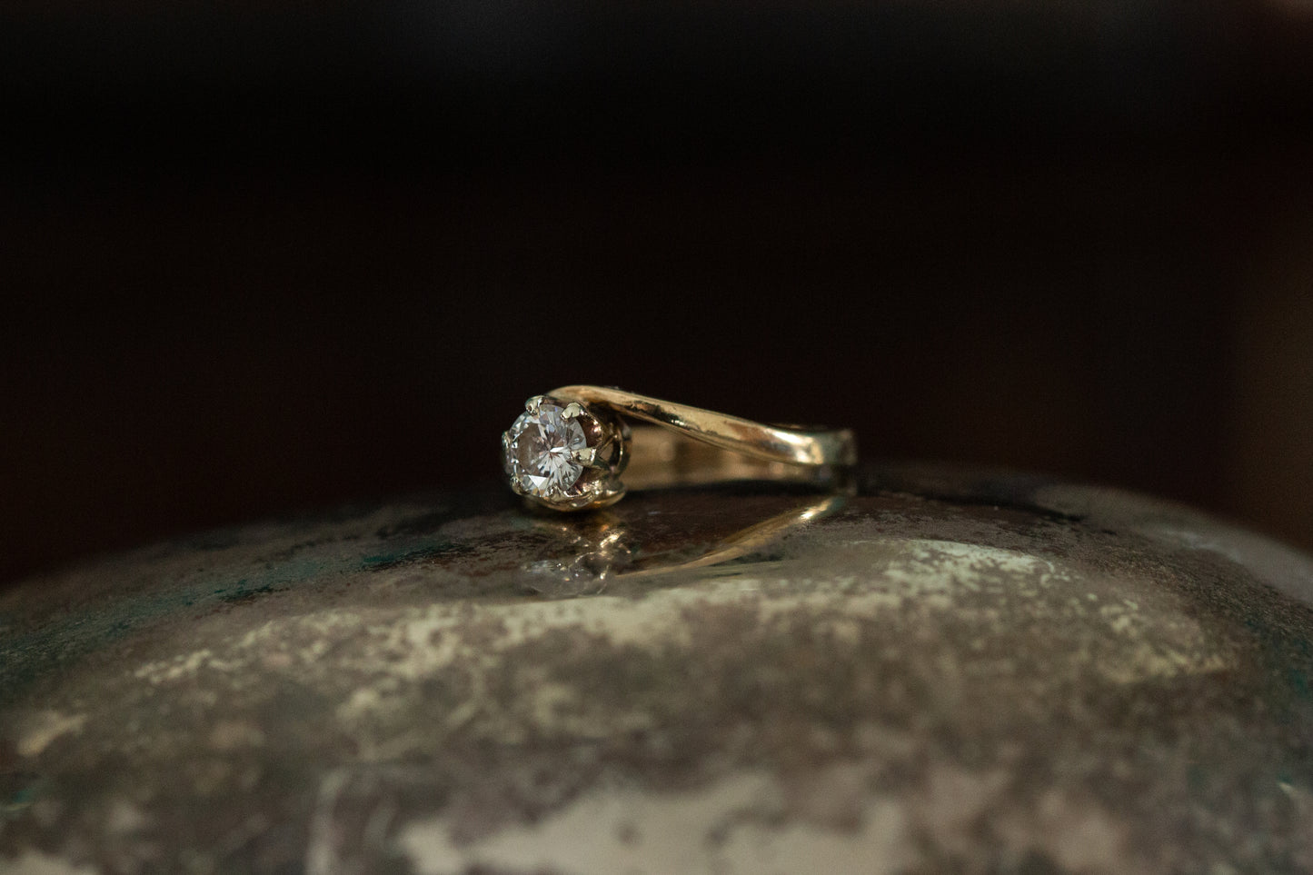 Diamond Solitaire Twist Ring — view 2