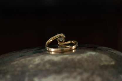 Diamond Solitaire Twist Ring — view 4
