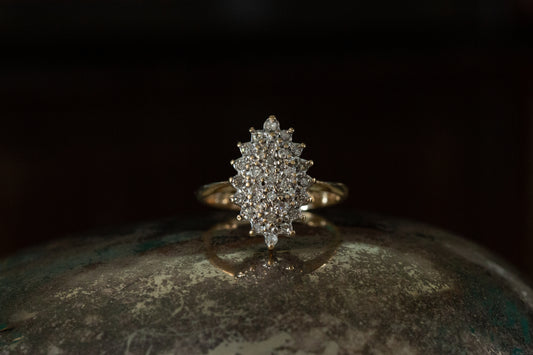 Marquise Shape Diamond Cluster Ring