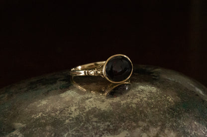 Cabochon Garnet Solitaire Ring — view 6