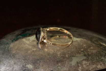 Cabochon Garnet Solitaire Ring — view 7