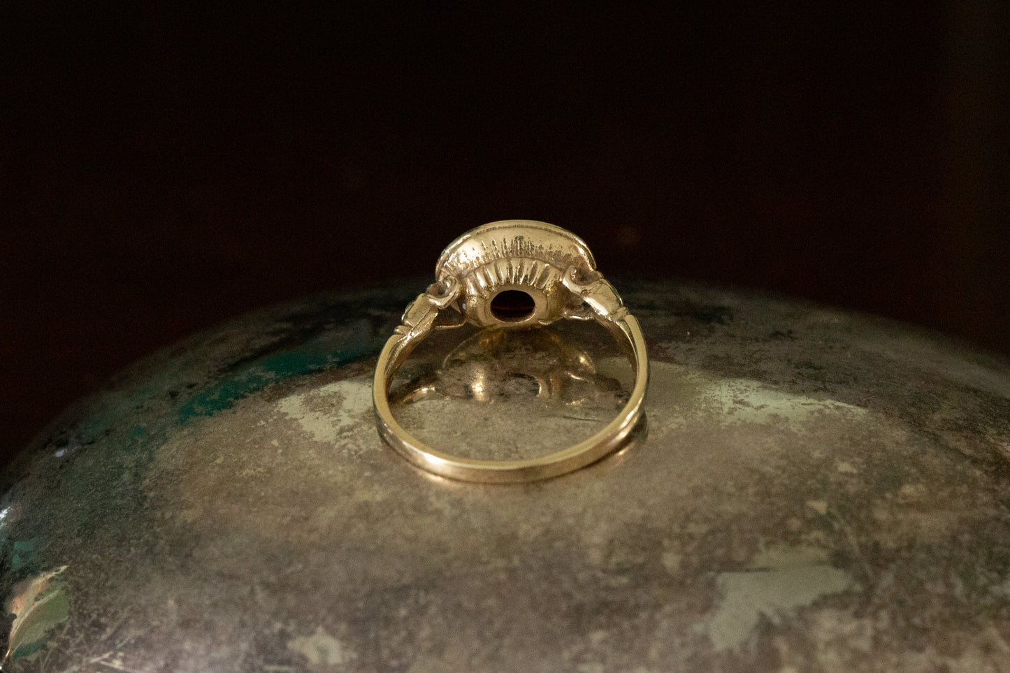Cabochon Garnet Solitaire Ring — view 5