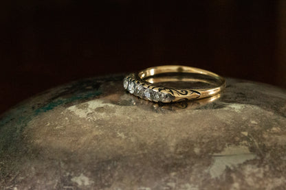 Edwardian Diamond Half Hoop Ring — view 2
