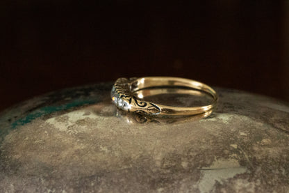 Edwardian Diamond Half Hoop Ring — view 3