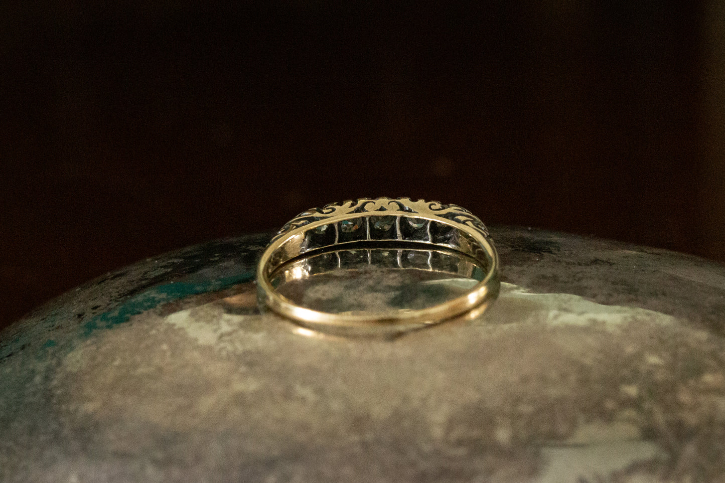 Edwardian Diamond Half Hoop Ring — view 4