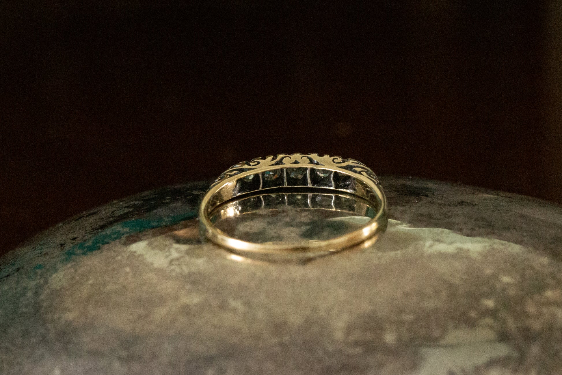 Edwardian Diamond Half Hoop Ring — view 4