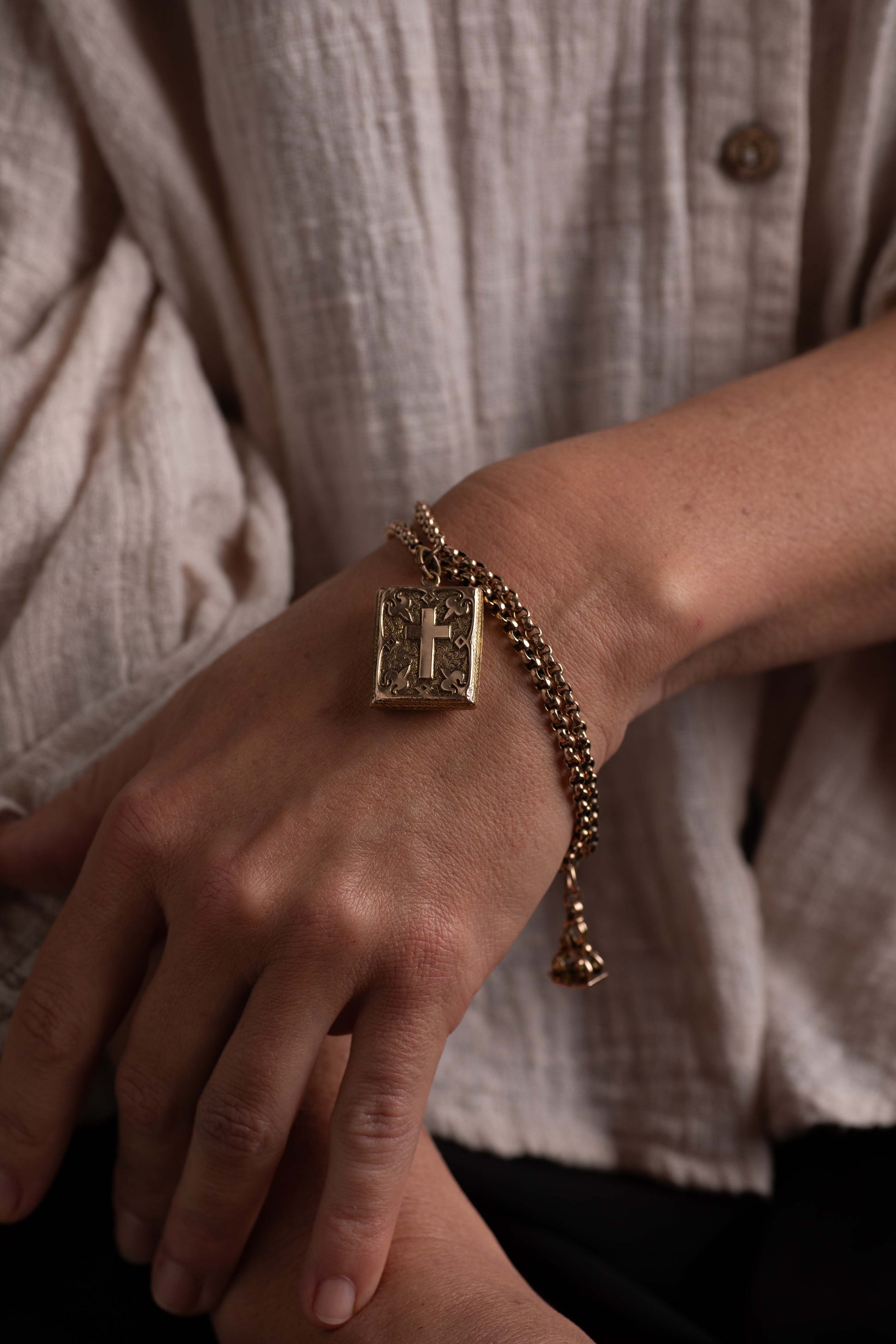 Antique Guard Chain Bracelet and Charms — view 4