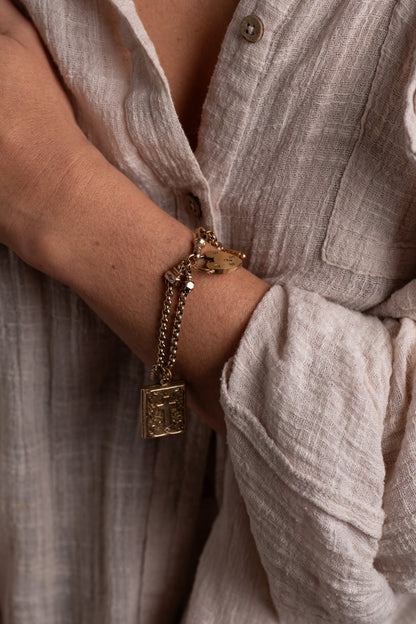 Antique Guard Chain Bracelet and Charms — view 2