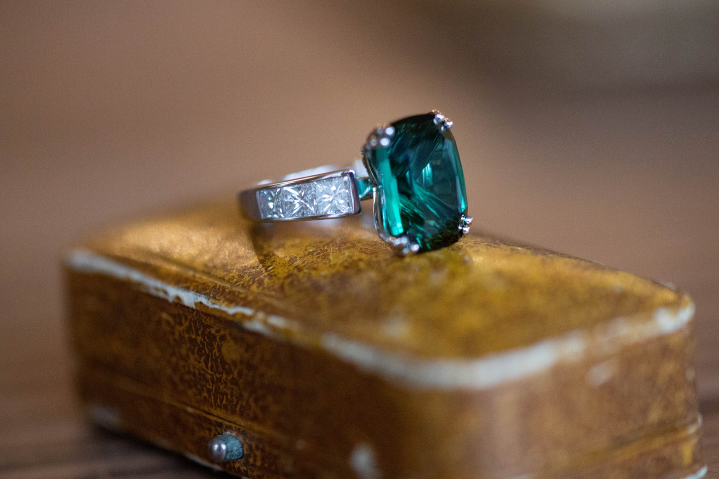 Tourmaline and Diamond Dress Ring — view 3