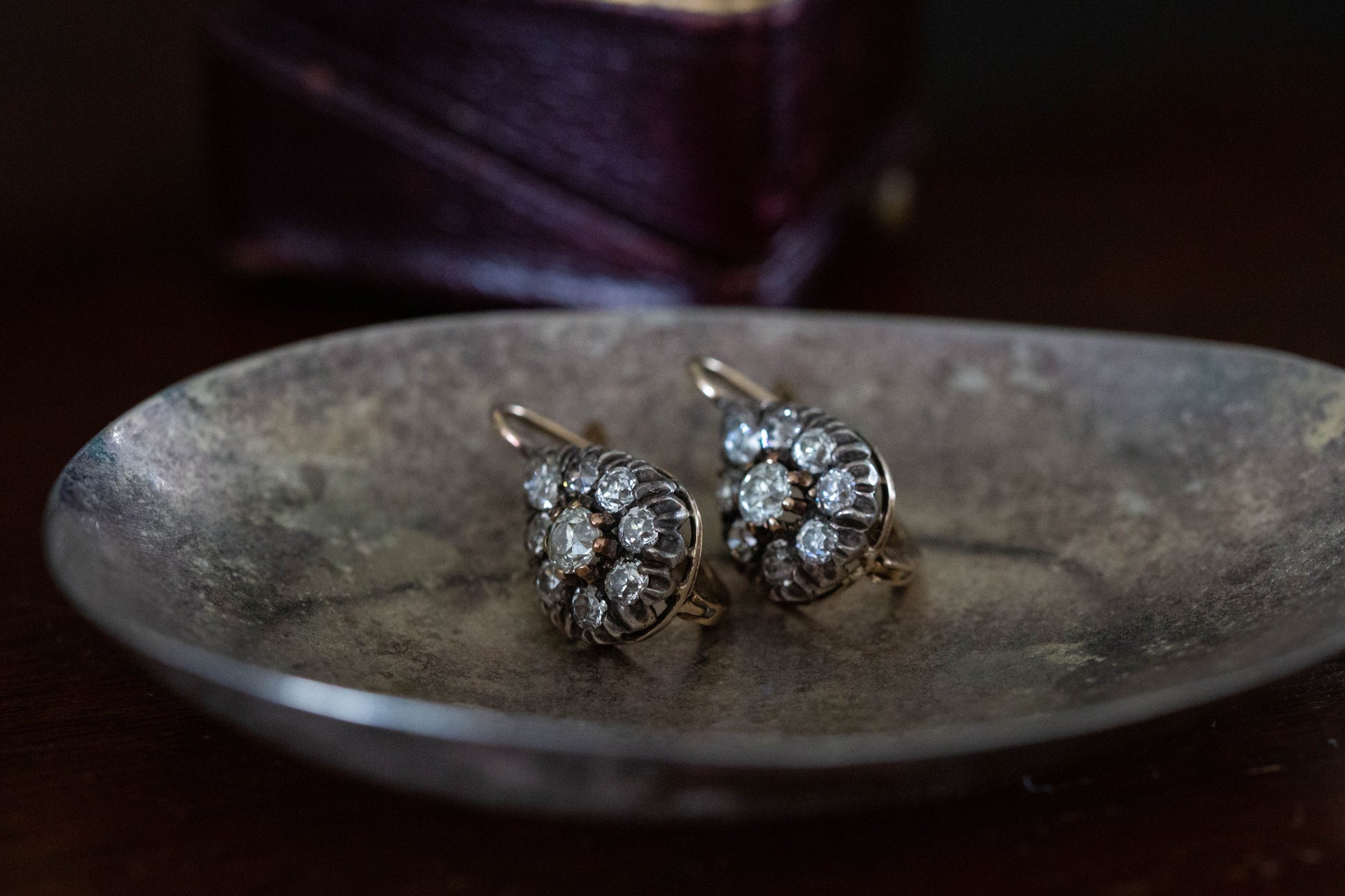 Victorian Diamond Teardrop Earrings — view 6