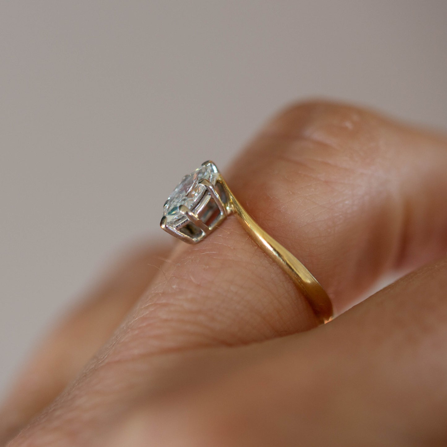 Marquise Diamond Solitaire Ring — view 6