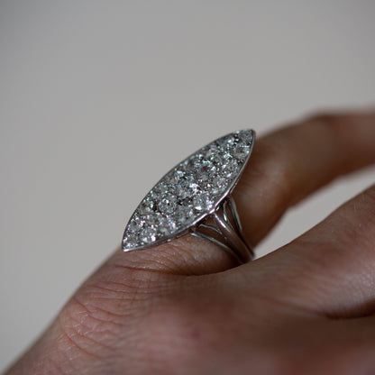 Art Deco Marquise Diamond Cluster Ring