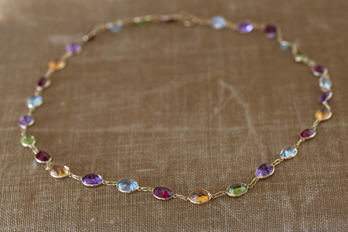 Yellow Gold Multistone Necklace