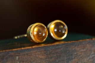 Cabochon Citrine Earrings