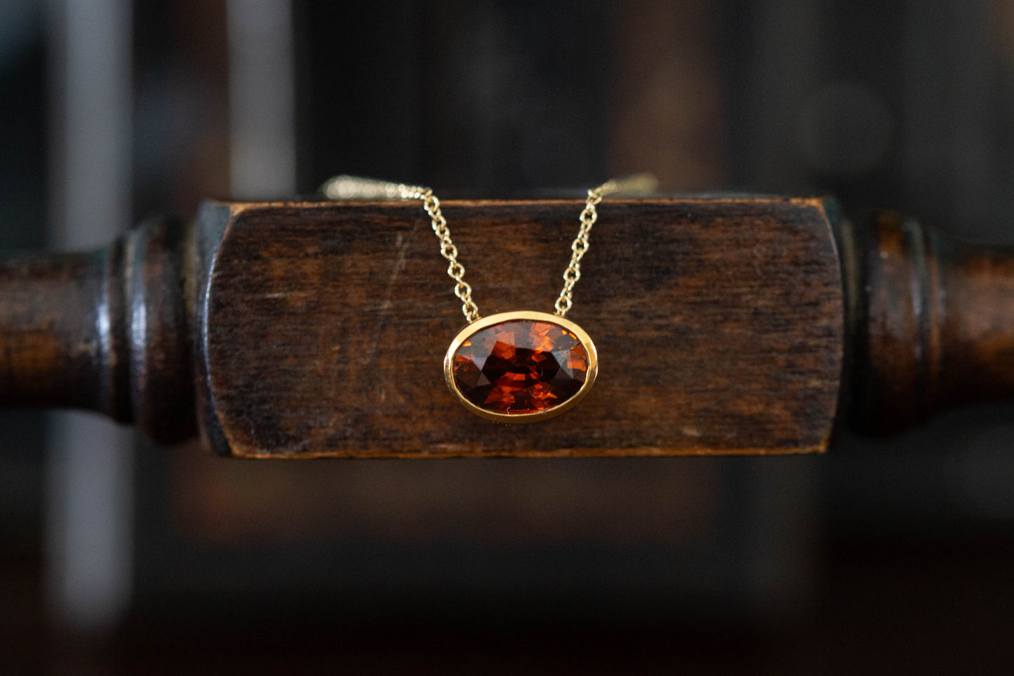 Burnt Orange Zircon Slider Pendant