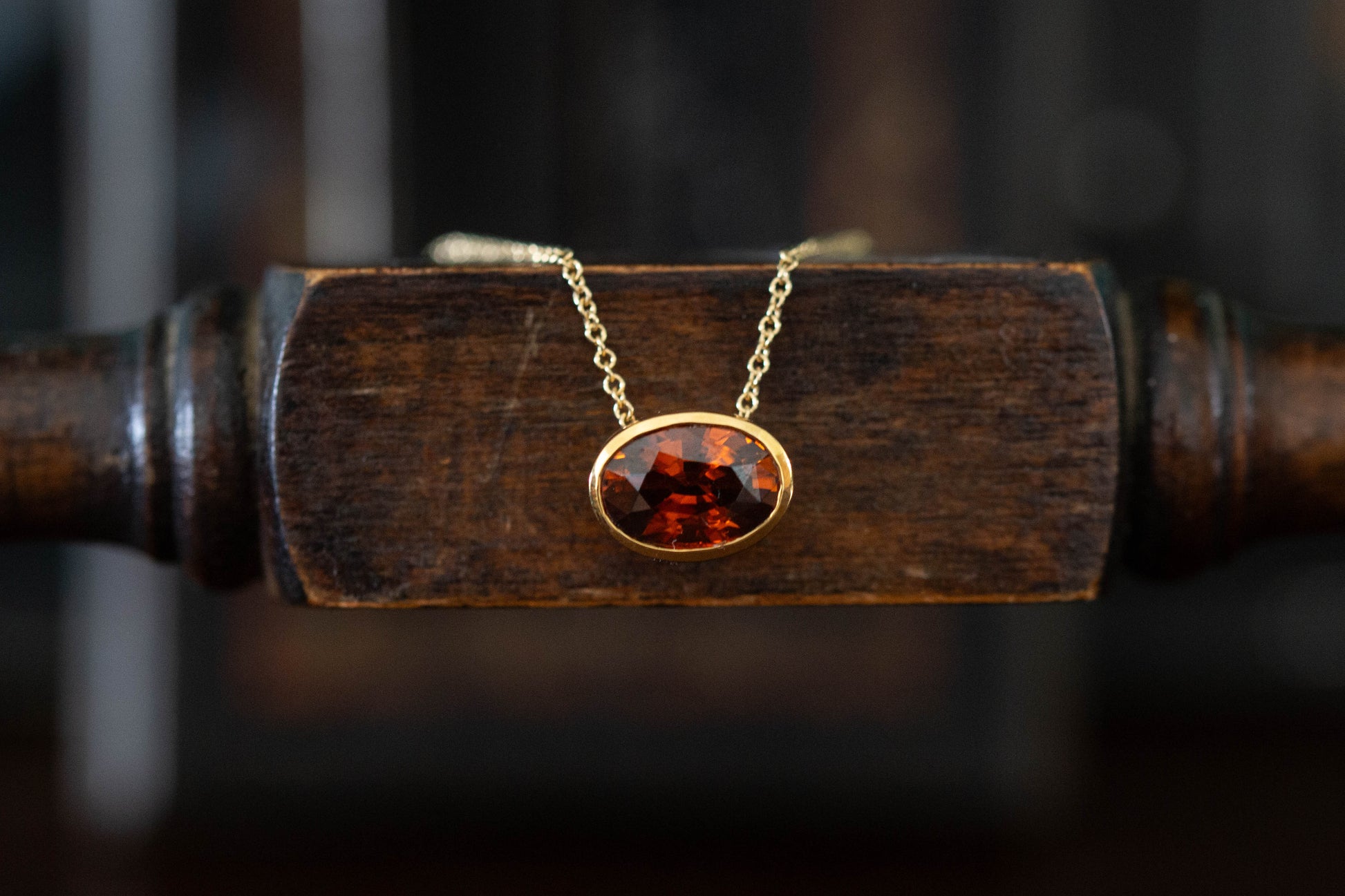 Burnt Orange Zircon Slider Pendant