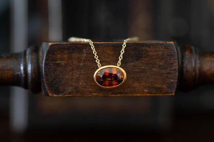 Burnt Orange Zircon Slider Pendant