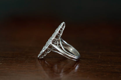 Art Deco Marquise Diamond Cluster Ring