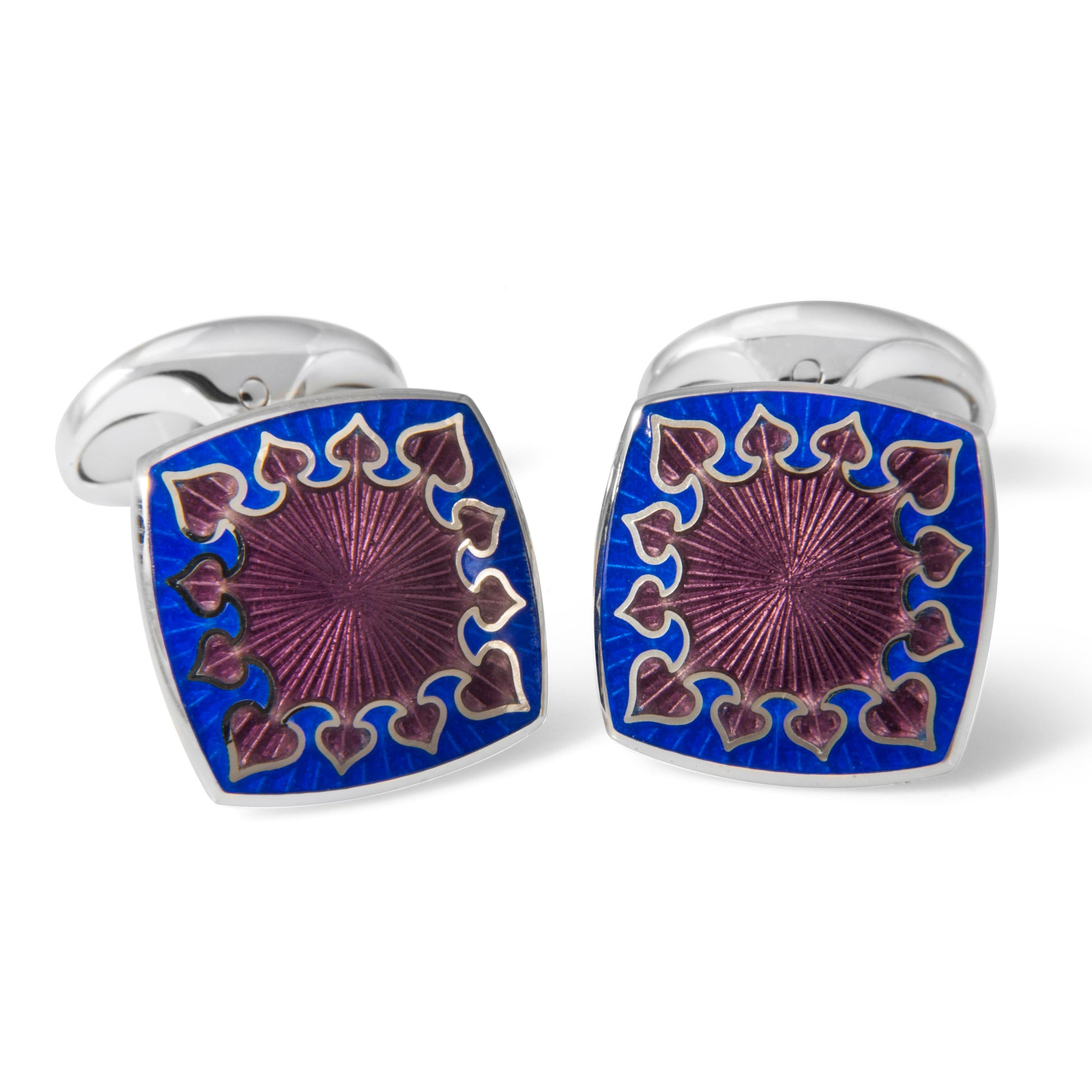 Blue & Lilac Enamel Cufflinks