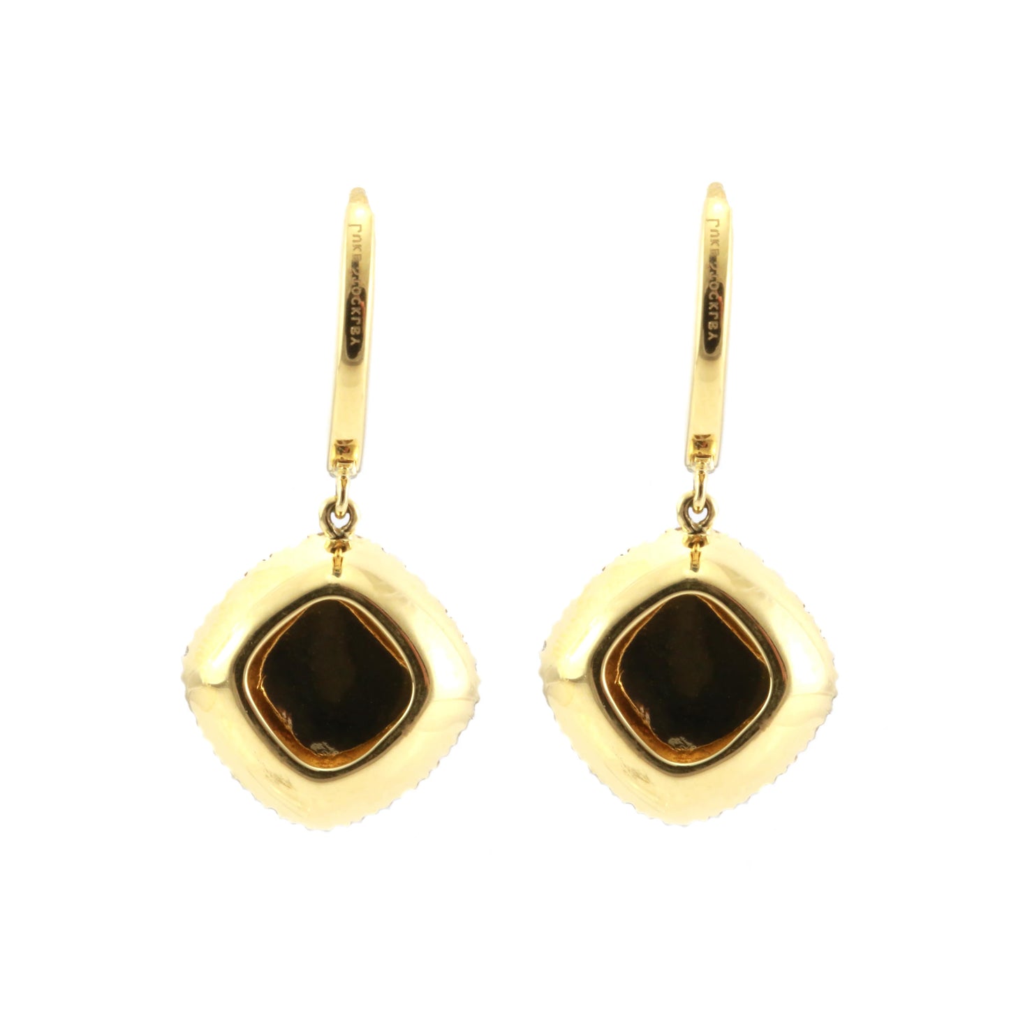 Garnet and Diamond Drop Earrings — view 4