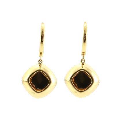 Garnet and Diamond Drop Earrings — view 4