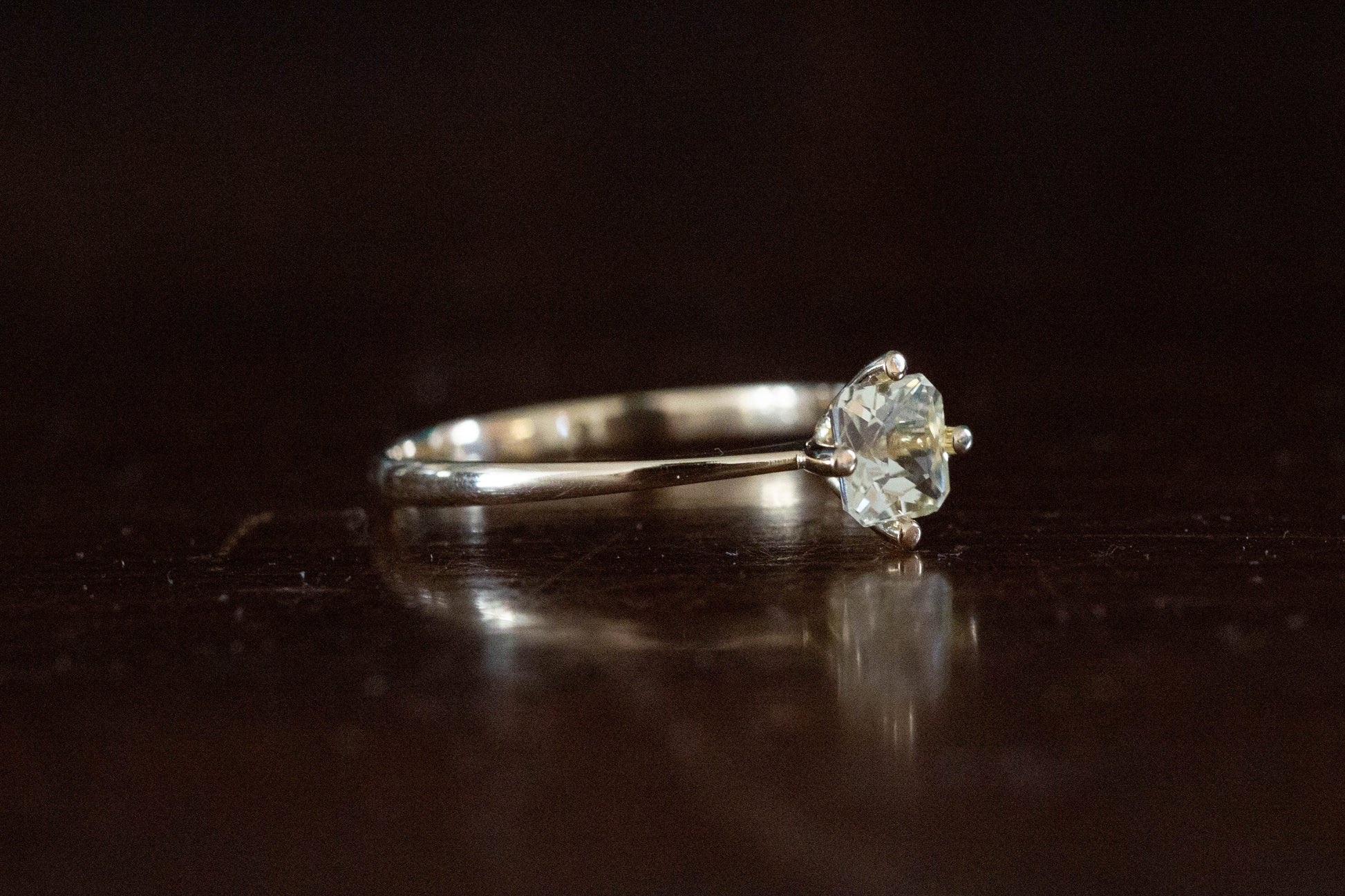 Yellow Sapphire Solitaire Ring — view 4