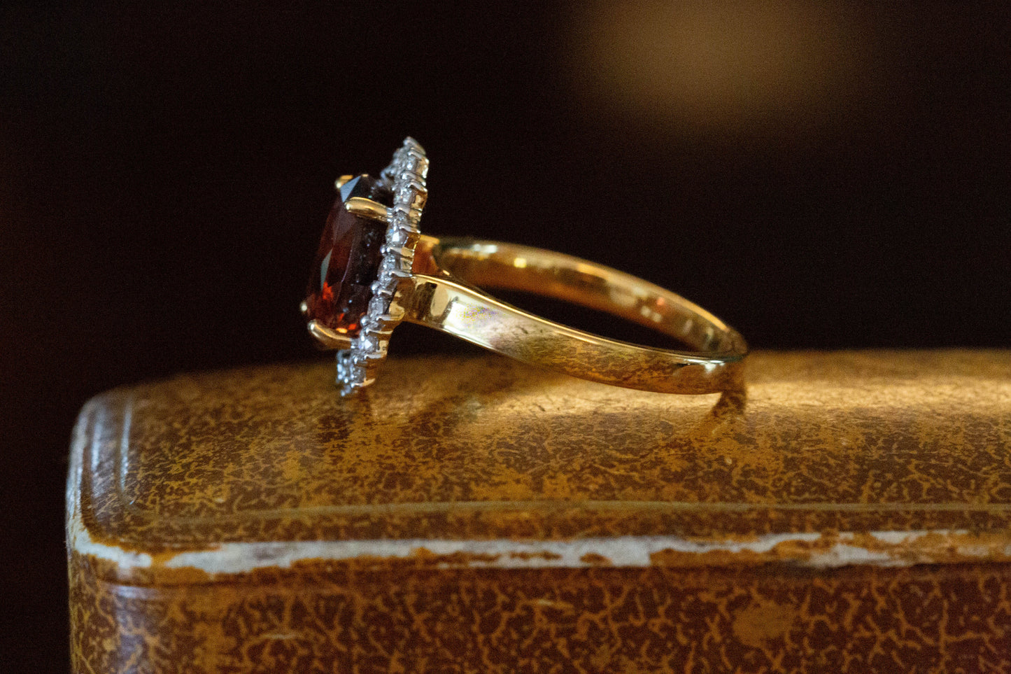 Pink Tourmaline and Diamond Cluster Ring — view 3