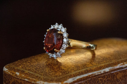 Pink Tourmaline and Diamond Cluster Ring — view 2