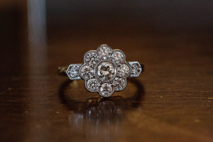 Diamond Daisy Cluster Ring