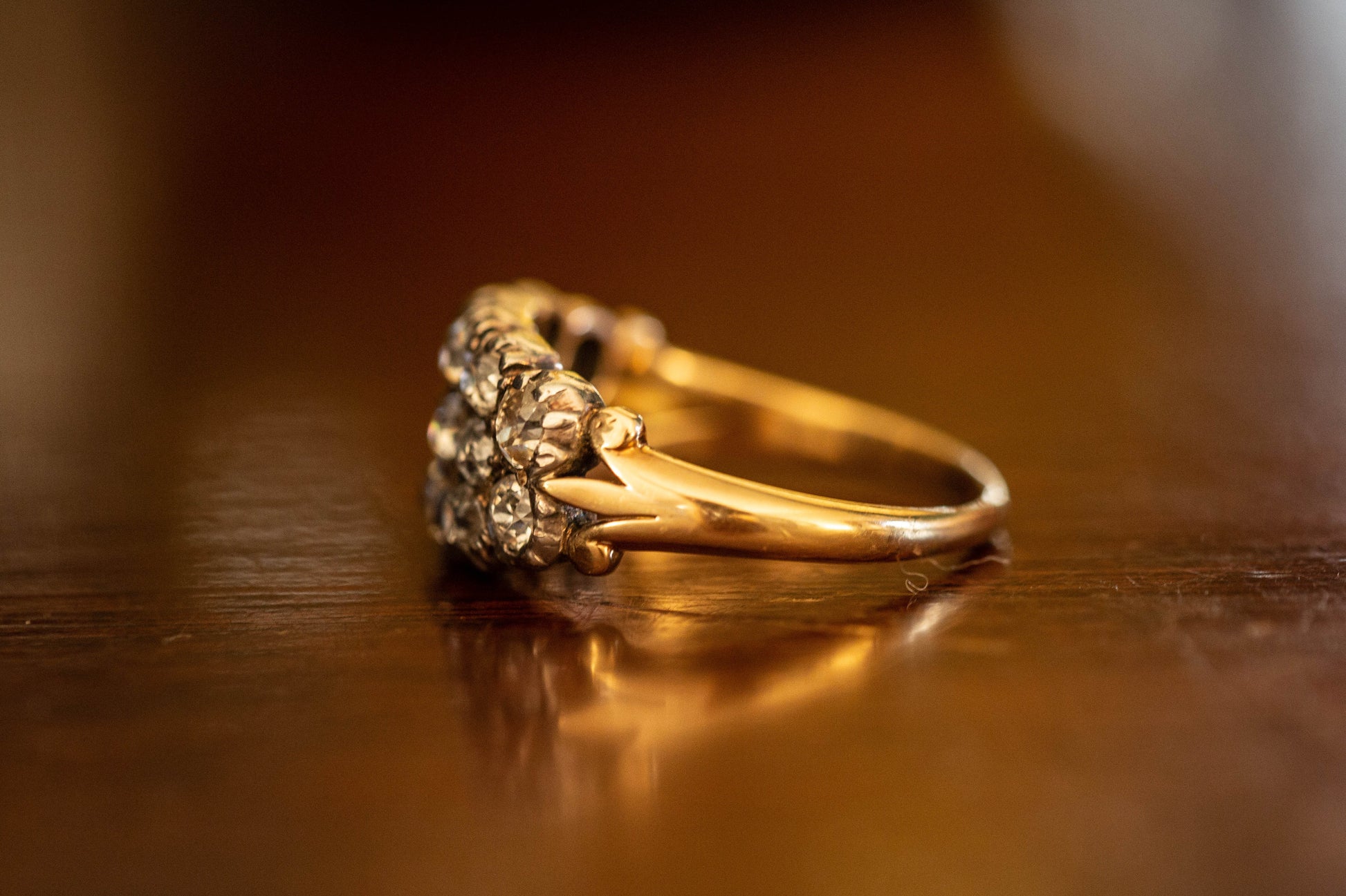 Triple Row Diamond Ring — view 3