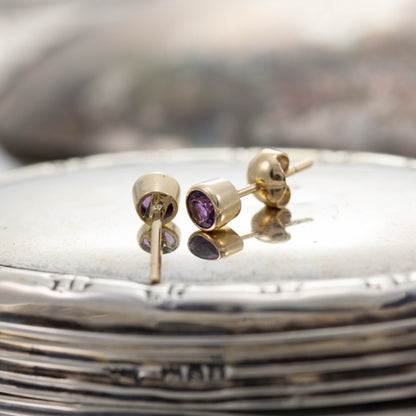 Amethyst Stud Earrings — view 4