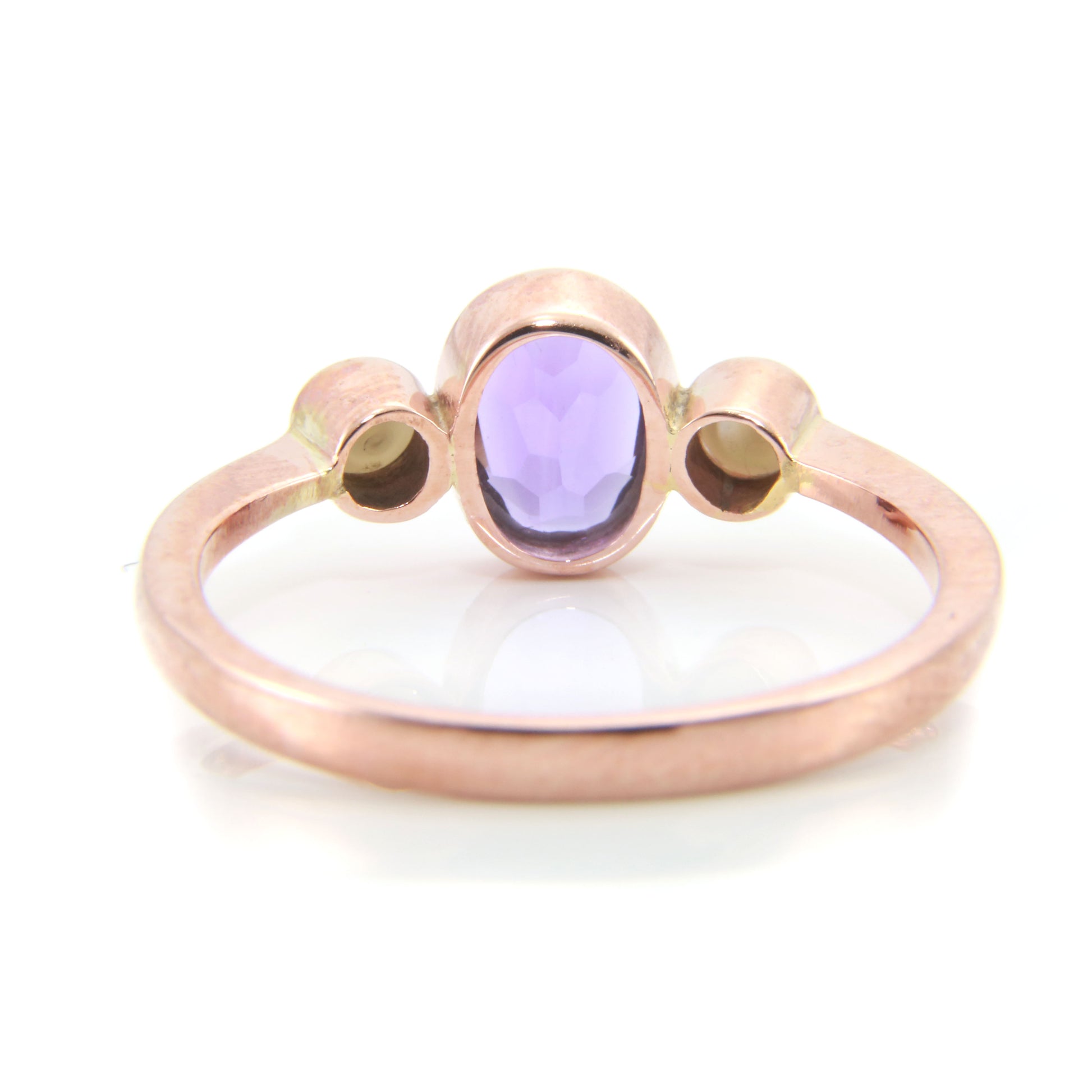 Amethyst & Pearl Trilogy Ring — view 7
