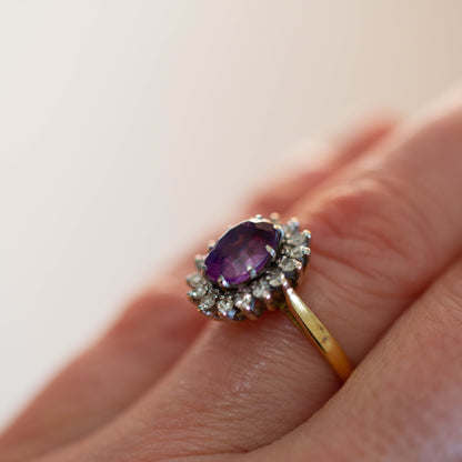 Amethyst and Diamond Cluster Ring — view 7
