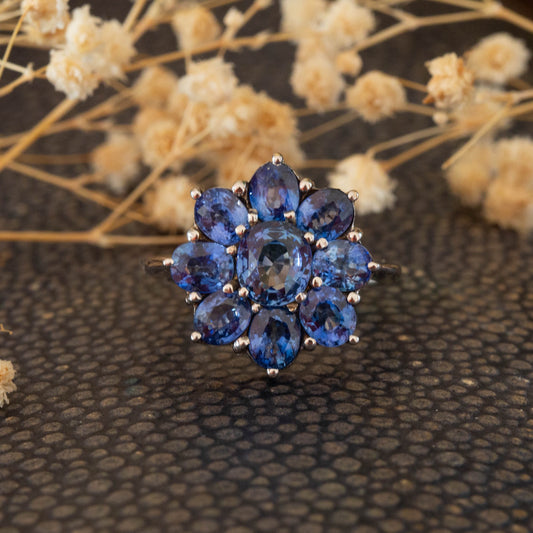 Sapphire Cluster Ring