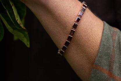 Rose Gold Garnet Bracelet