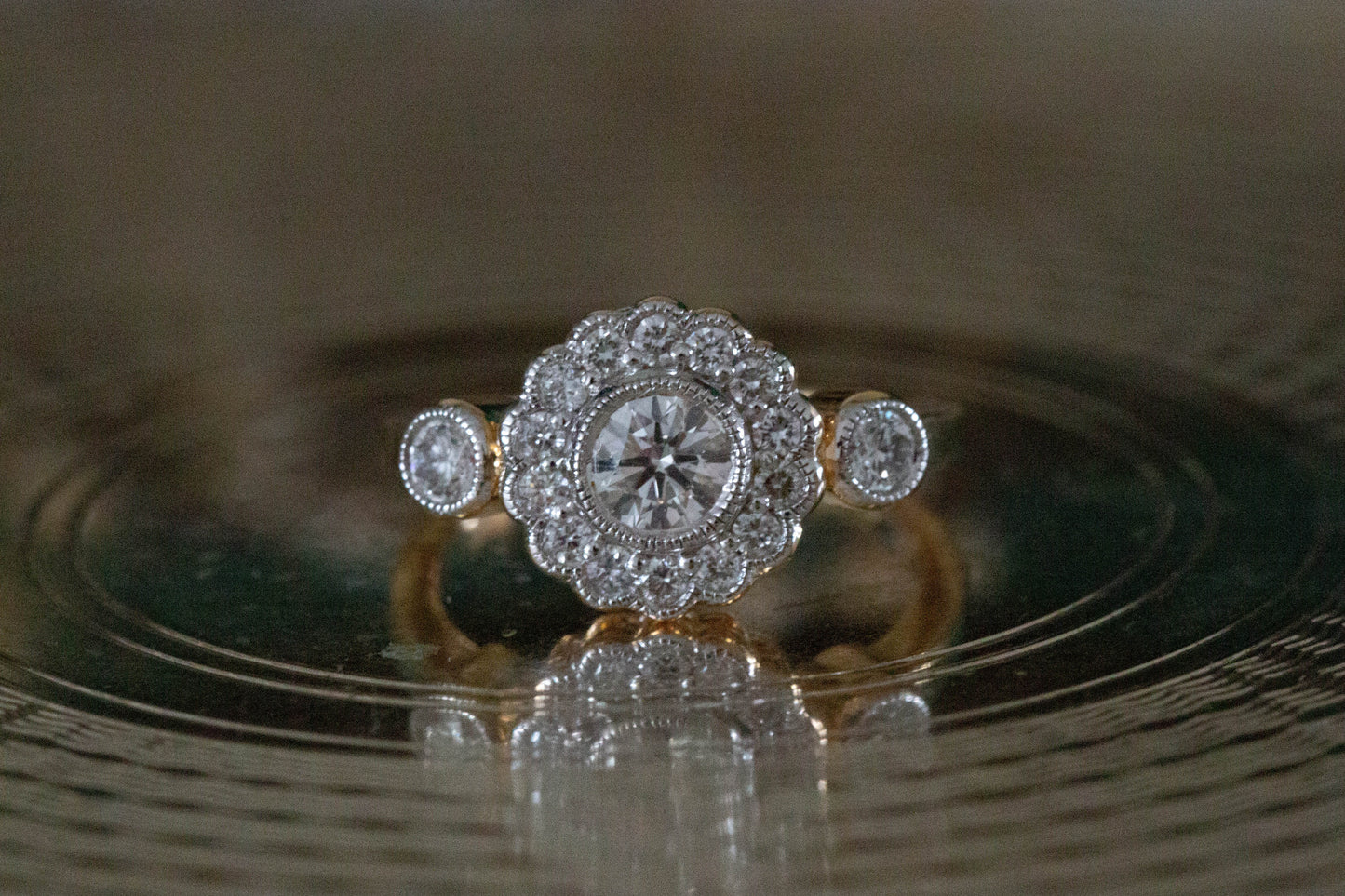 Diamond Daisy Cluster Ring