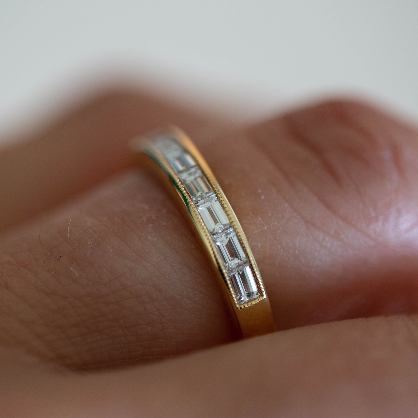 Baguette Cut Diamond Half Eternity Ring — view 4