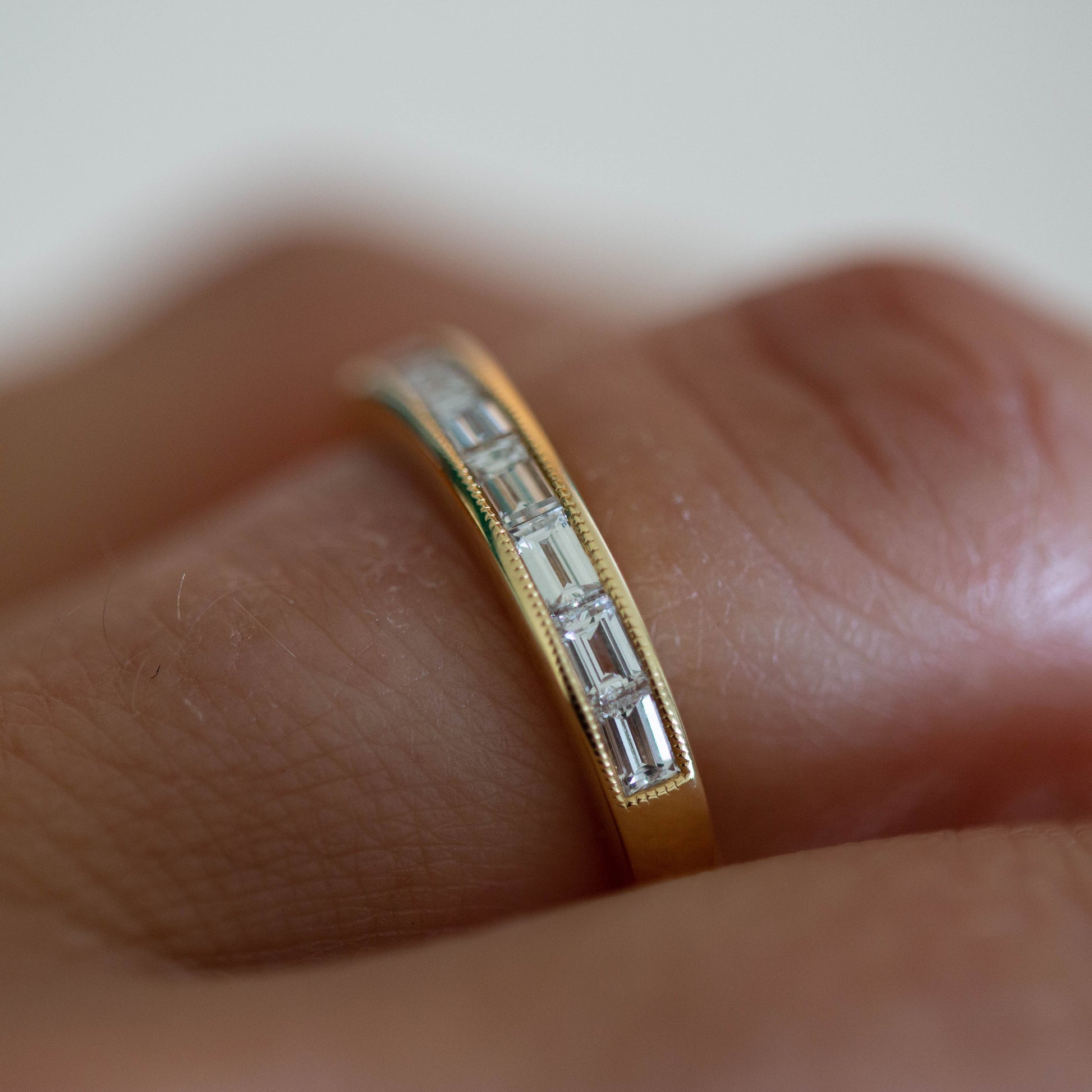Baguette Cut Diamond Half Eternity Ring — view 4