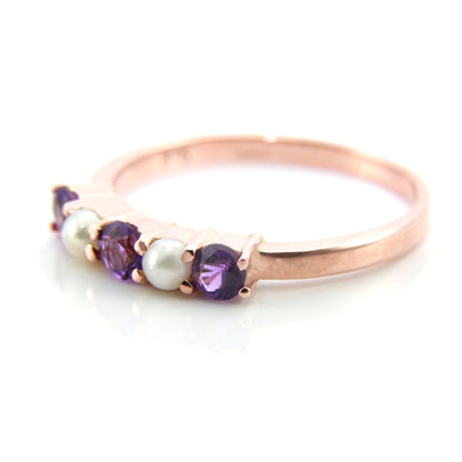 Amethyst and Pearl Ring — view 4