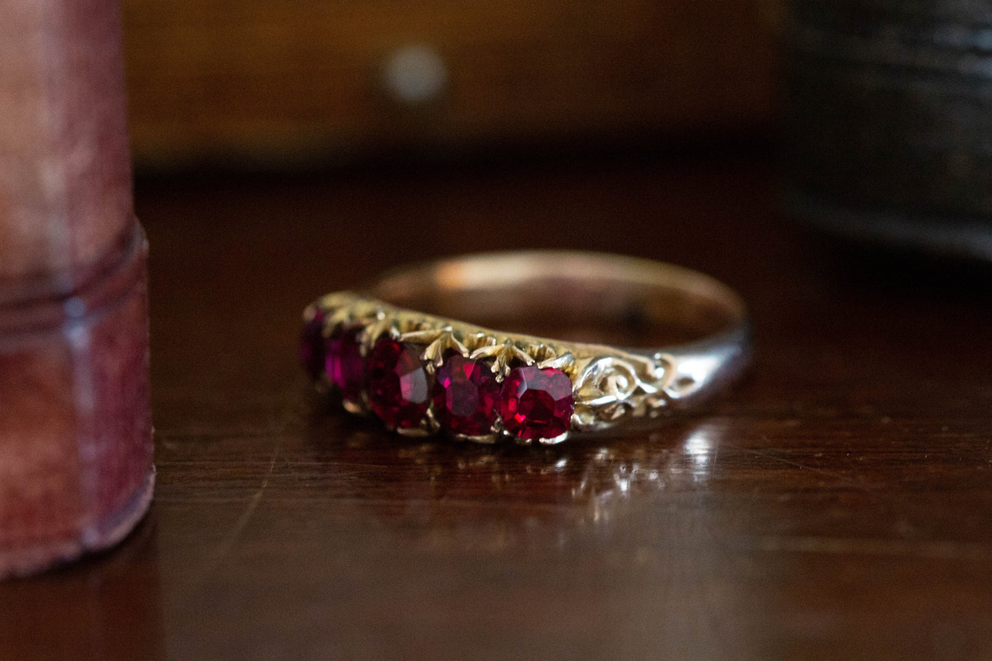 Ruby Five Stone Ring — view 2