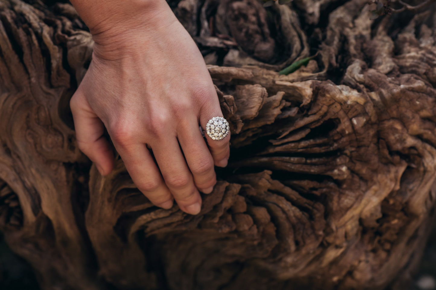 Circular Diamond Cluster Ring — view 2