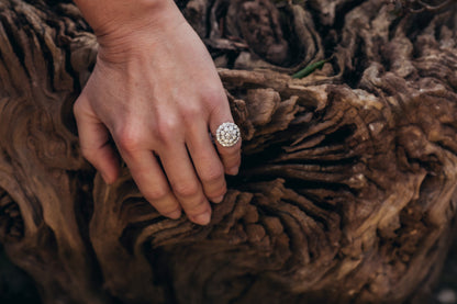 Circular Diamond Cluster Ring — view 2
