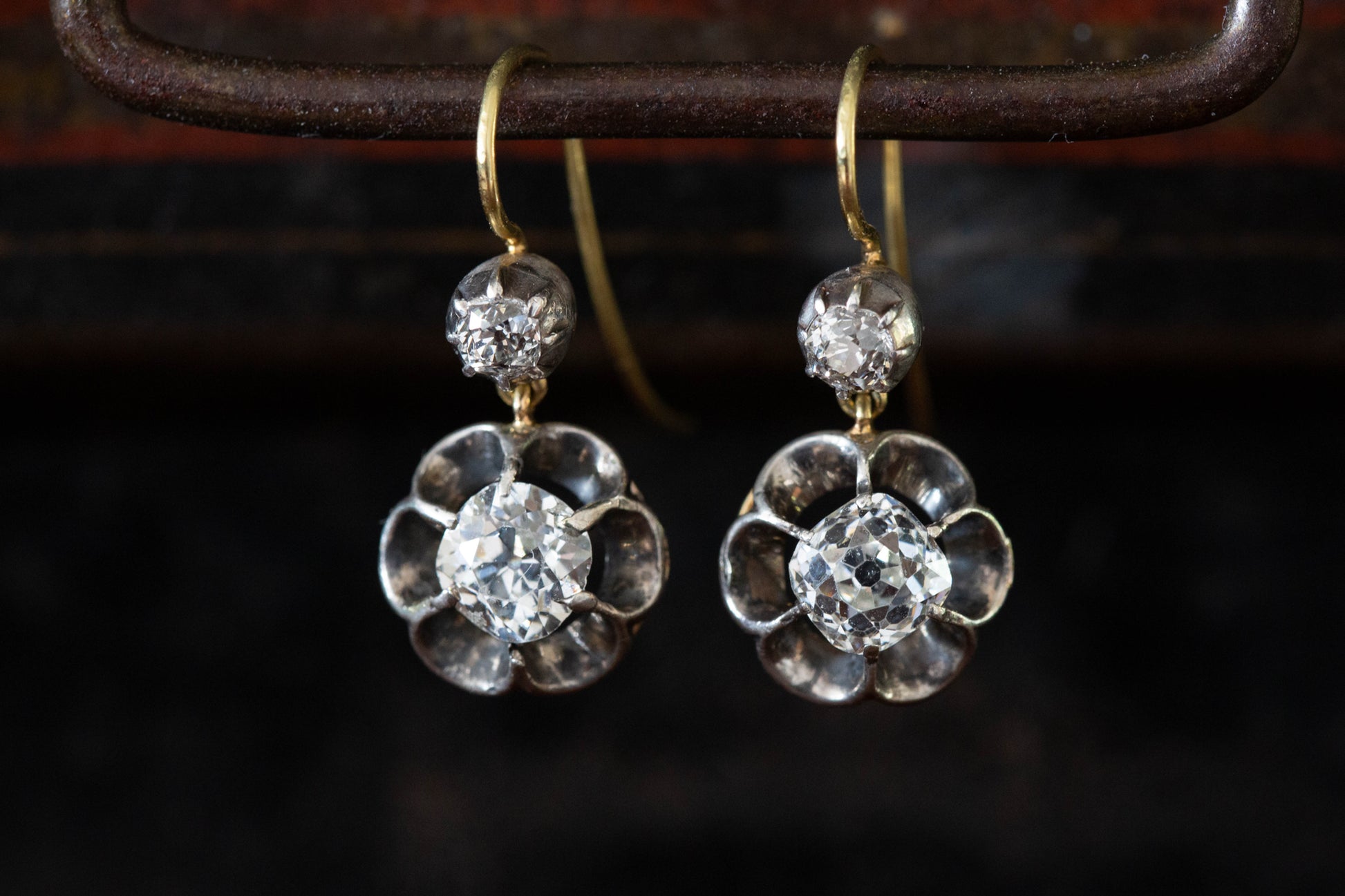 Antique Diamond Drop Earrings