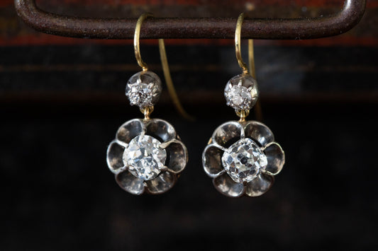 Antique Diamond Drop Earrings