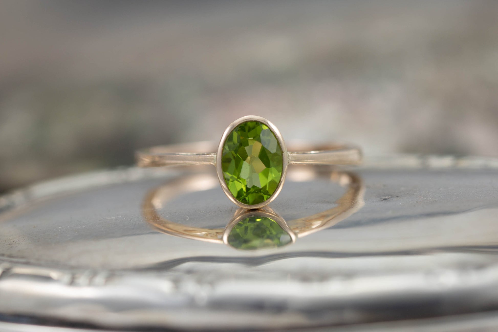 Peridot Solitaire Ring