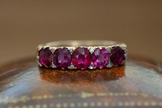 Victorian Ruby Five Stone Ring