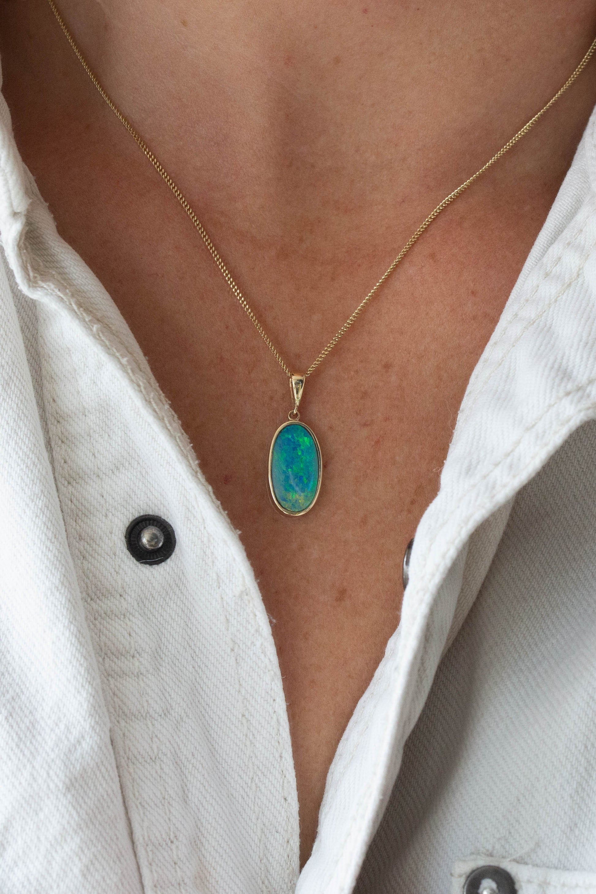 Opal Doublet Pendant — view 2