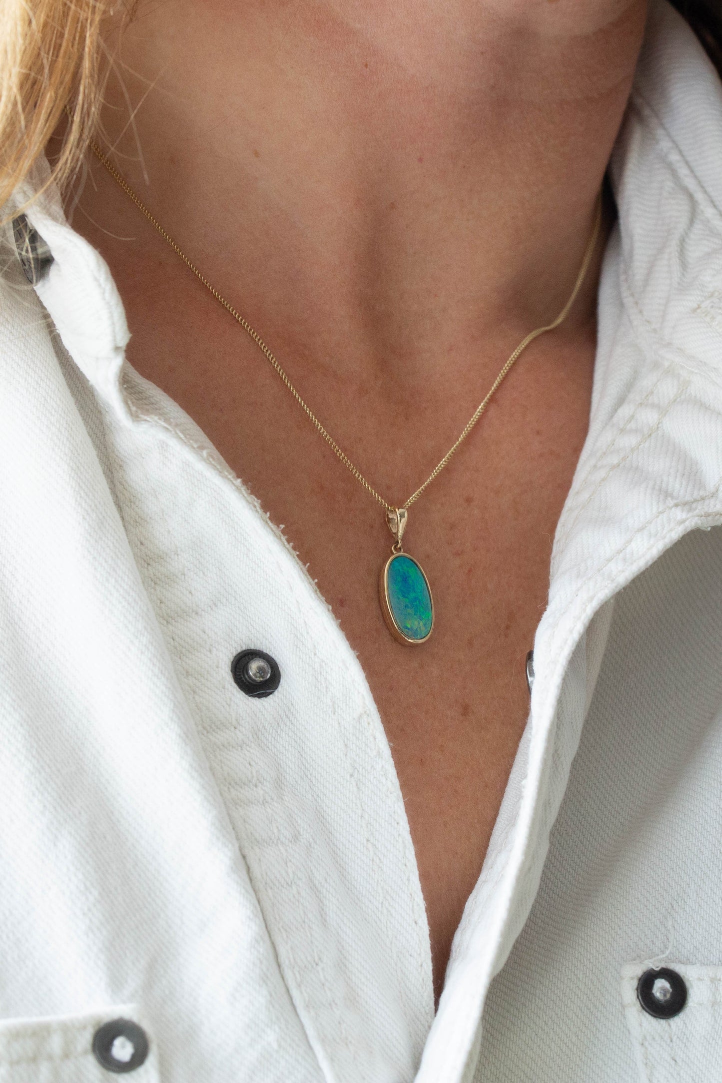 Opal Doublet Pendant — view 4